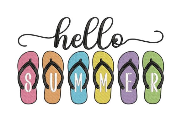 Hello Summer Flip Flop Embroidery Design Review