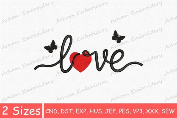 Love Heart Script with Butterflies Design Review