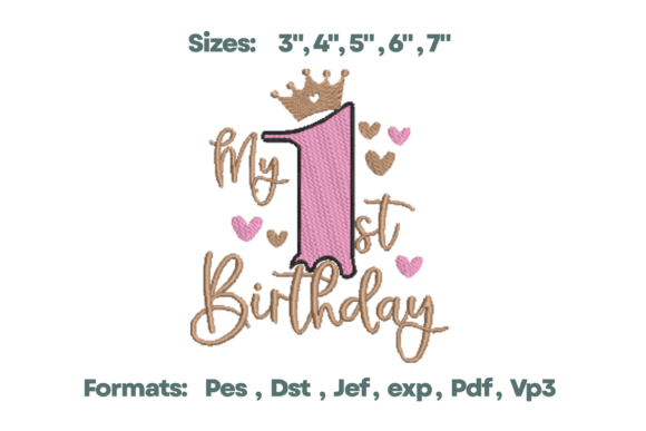 My 1st Birthday Girl Crown Embroidery Review
