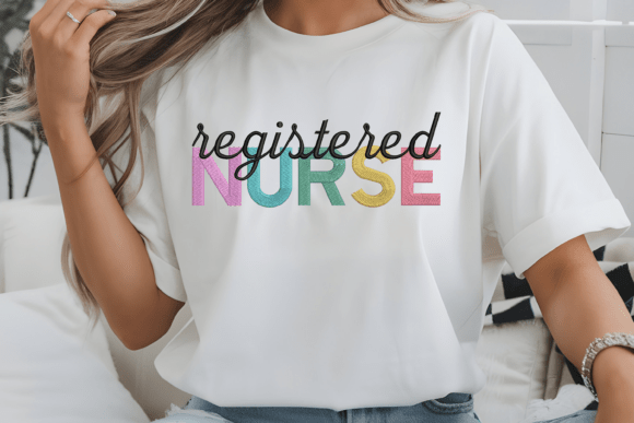 Pastel Block Letters Registered Nurse Review