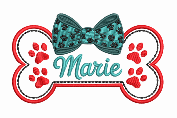 Personalized Dog Bone: A Seasonal Embroidery Gem