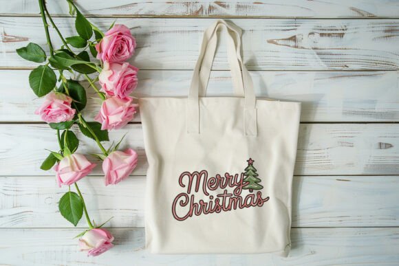 Retro Merry Christmas Script Tree Design Review