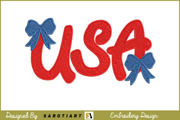 USA with Bow Patriotic Embroidery Design Review